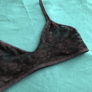 sexy cute black lacey bralette see-thru slip-on